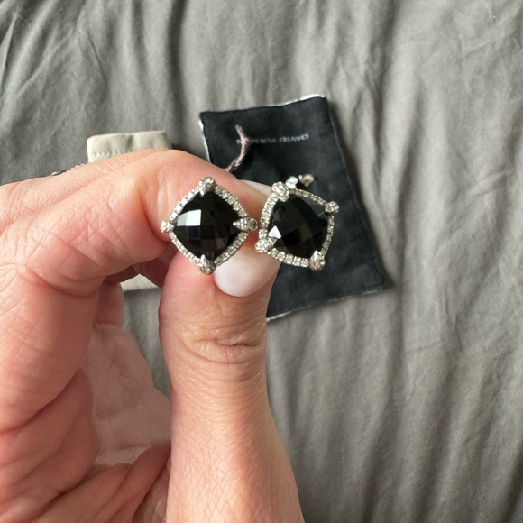 David Yurman Chatelaine earrings with black onyx and diamonds - Picture 4 of 9